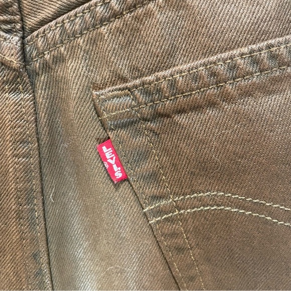 Vintage Levi's Women's Tan A-Line Skirt - Picture 6 of 7